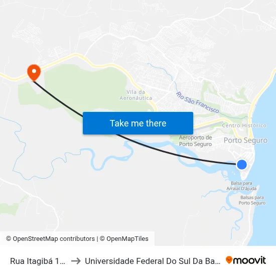 Rua Itagibá 109 to Universidade Federal Do Sul Da Bahia map
