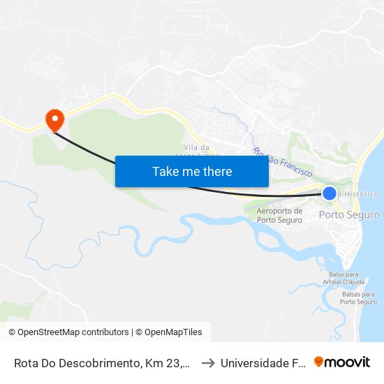 Rota Do Descobrimento, Km 23,3 Sentido Leste | Rodoviária De Porto Seguro to Universidade Federal Do Sul Da Bahia map