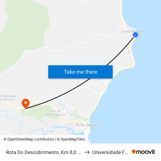 Rota Do Descobrimento, Km 8,0 Sentido Norte | Pousada Enseada Da Sereia to Universidade Federal Do Sul Da Bahia map