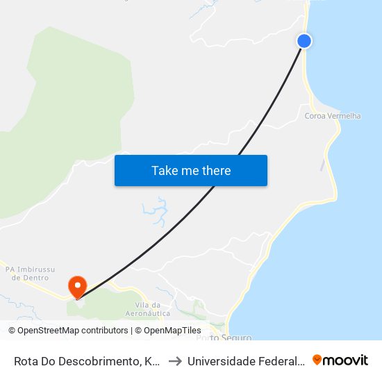 Rota Do Descobrimento, Km 2,6 Sentido Norte to Universidade Federal Do Sul Da Bahia map