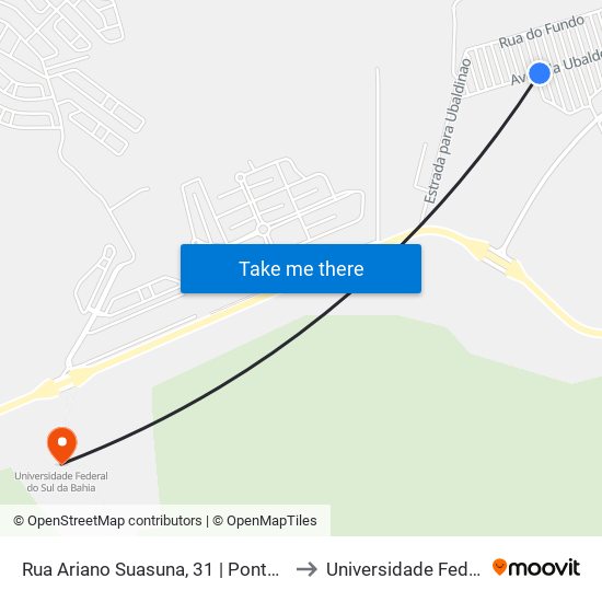 Rua Ariano Suasuna, 31 | Ponto Final Das Linhas No Vila Jardim to Universidade Federal Do Sul Da Bahia map