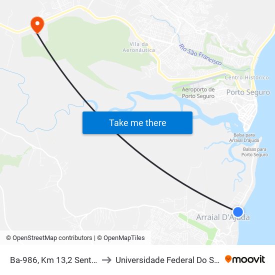 Ba-986, Km 13,2 Sentido Balsa to Universidade Federal Do Sul Da Bahia map