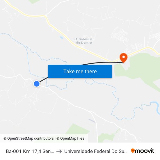 Ba-001 Km 17,4 Sentido Sul to Universidade Federal Do Sul Da Bahia map