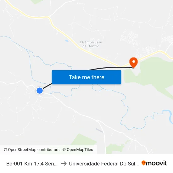 Ba-001 Km 17,4 Sentido Sul to Universidade Federal Do Sul Da Bahia map