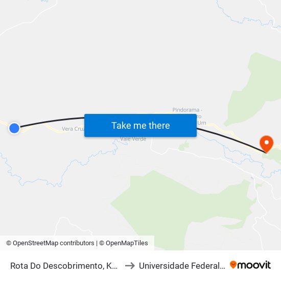 Rota Do Descobrimento, Km 72,1 Sentido Leste to Universidade Federal Do Sul Da Bahia map