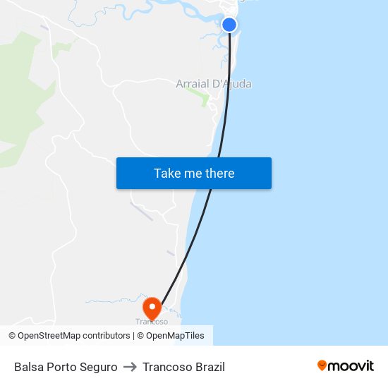 Balsa Porto Seguro to Trancoso Brazil map