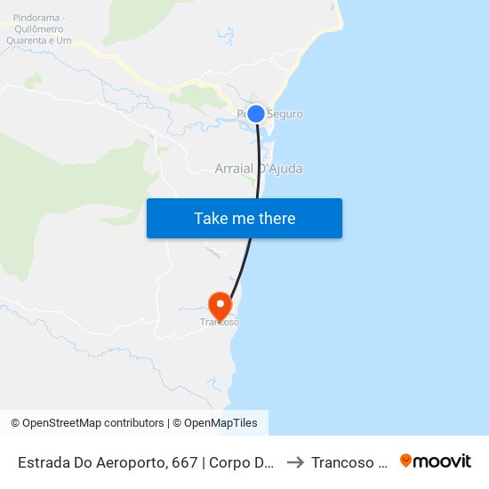 Estrada Do Aeroporto, 667 | Corpo De Bombeiros to Trancoso Brazil map