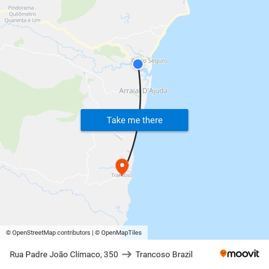 Rua Padre João Clímaco, 350 to Trancoso Brazil map