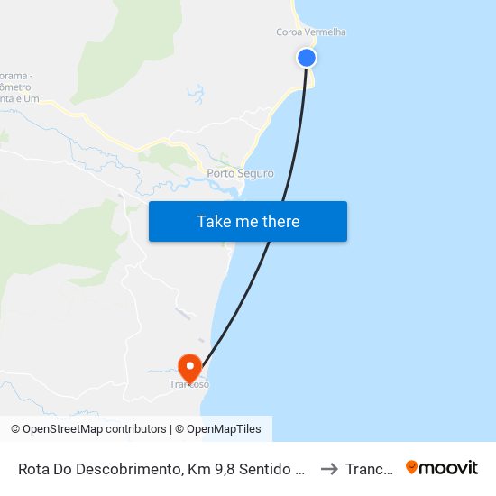 Rota Do Descobrimento, Km 9,8 Sentido Norte | Cabana A Praia Branca - Praia De Mutá to Trancoso Brazil map