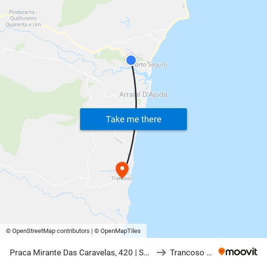 Praca Mirante Das Caravelas, 420 | Sentido Bairro to Trancoso Brazil map