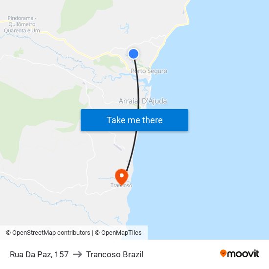 Rua Da Paz, 157 to Trancoso Brazil map