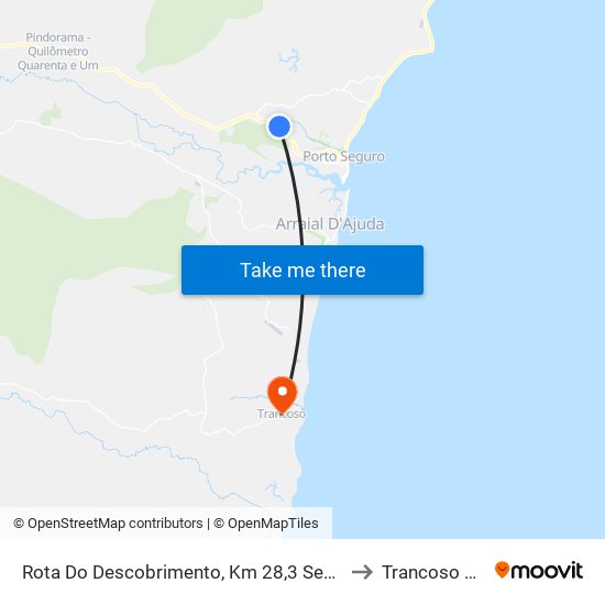 Rota Do Descobrimento, Km 28,3 Sentido Leste to Trancoso Brazil map