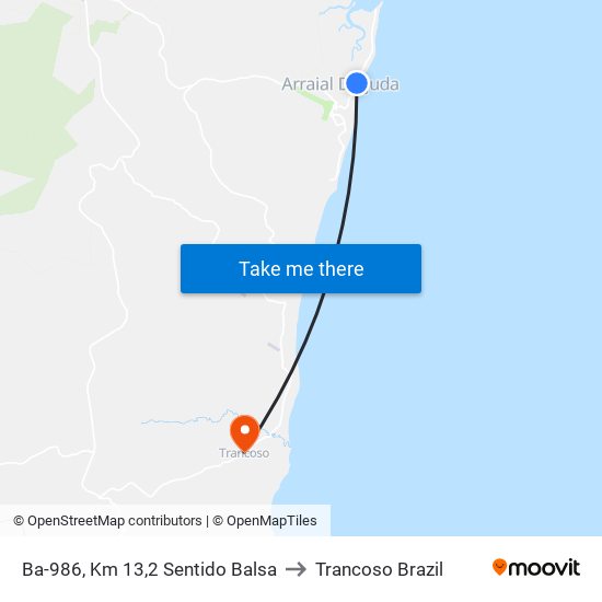 Ba-986, Km 13,2 Sentido Balsa to Trancoso Brazil map