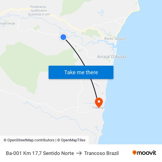 Ba-001 Km 17,7 Sentido Norte to Trancoso Brazil map