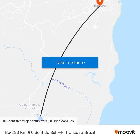 Ba-283 Km 9,0 Sentido Sul to Trancoso Brazil map