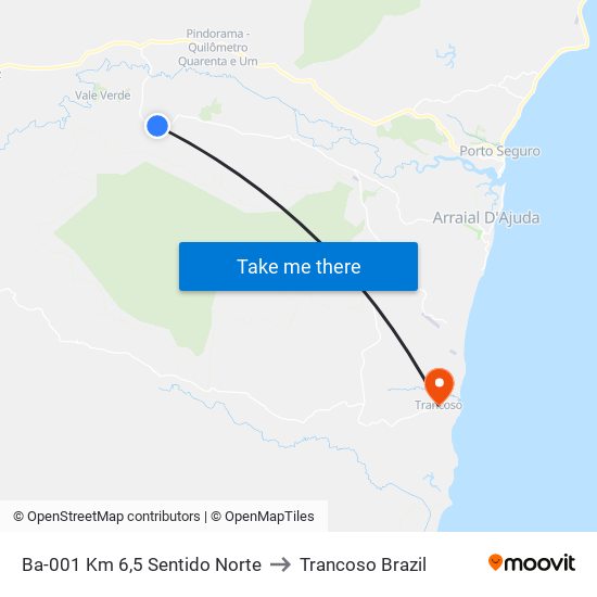 Ba-001 Km 6,5 Sentido Norte to Trancoso Brazil map