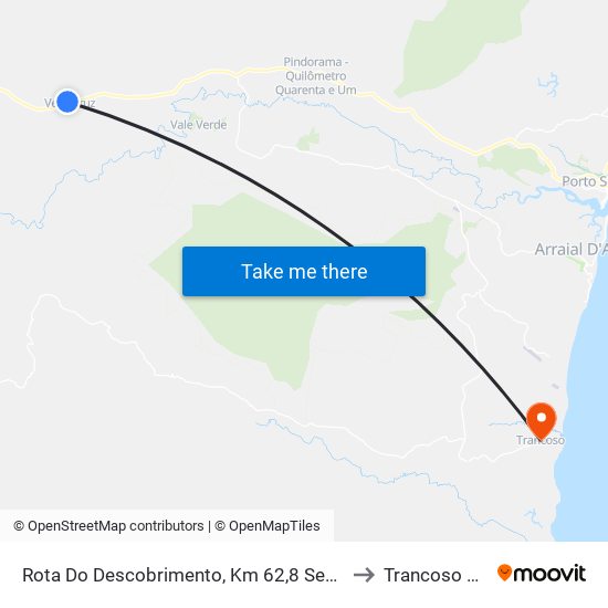 Rota Do Descobrimento, Km 62,8 Sentido Leste to Trancoso Brazil map