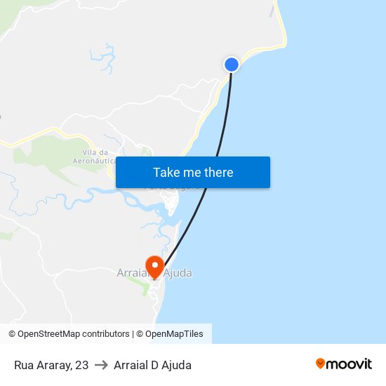 Rua Araray, 23 to Arraial D Ajuda map