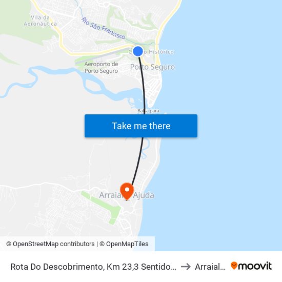 Rota Do Descobrimento, Km 23,3 Sentido Leste | Rodoviária De Porto Seguro to Arraial D Ajuda map