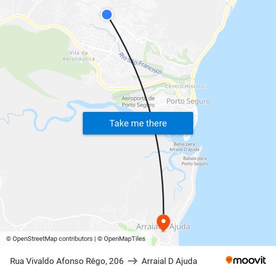 Rua Vivaldo Afonso Rêgo, 206 to Arraial D Ajuda map