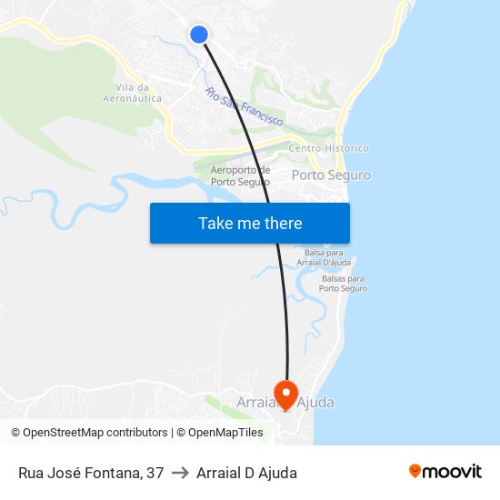 Rua José Fontana, 37 to Arraial D Ajuda map