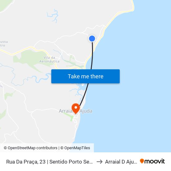 Rua Da Praça, 23 | Sentido Porto Seguro to Arraial D Ajuda map