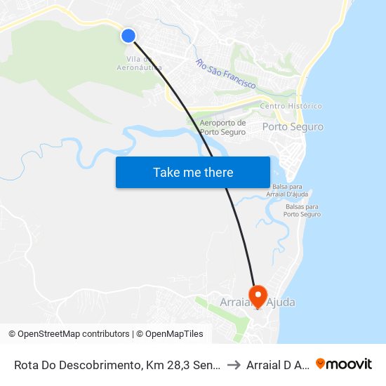 Rota Do Descobrimento, Km 28,3 Sentido Leste to Arraial D Ajuda map