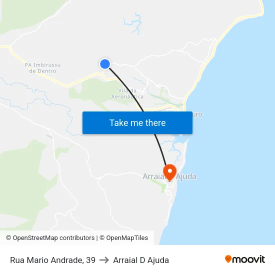 Rua Mario Andrade, 39 to Arraial D Ajuda map