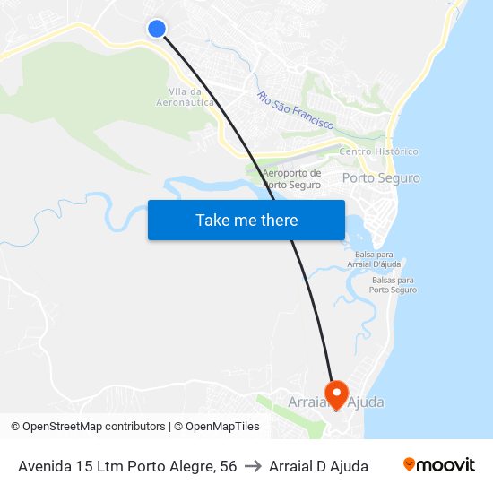Avenida 15 Ltm Porto Alegre, 56 to Arraial D Ajuda map