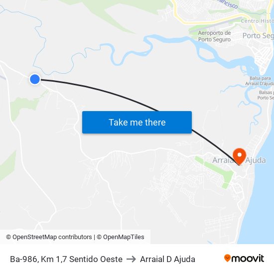 Ba-986, Km 1,7 Sentido Oeste to Arraial D Ajuda map