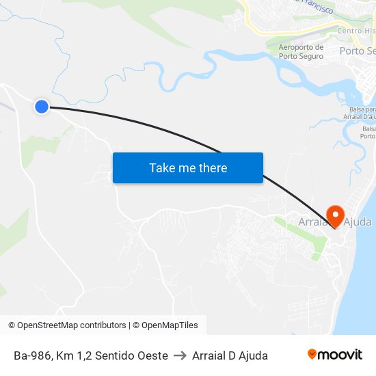 Ba-986, Km 1,2 Sentido Oeste to Arraial D Ajuda map