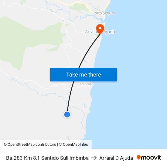 Ba-283 Km 8,1 Sentido Sul| Imbiriba to Arraial D Ajuda map