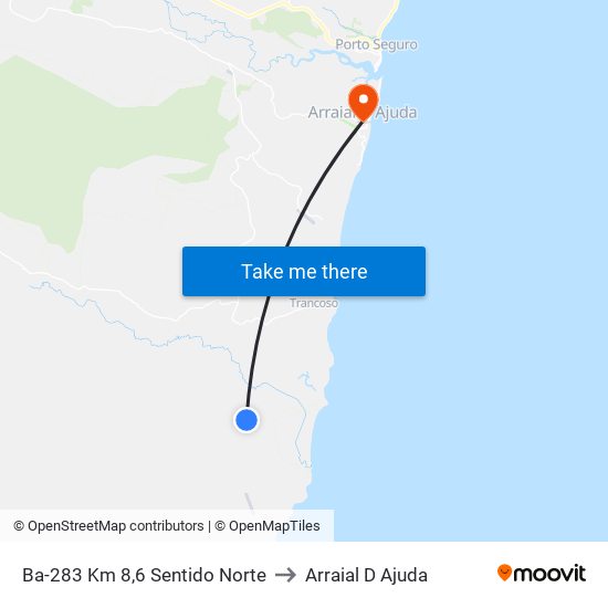 Ba-283 Km 8,6 Sentido Norte to Arraial D Ajuda map