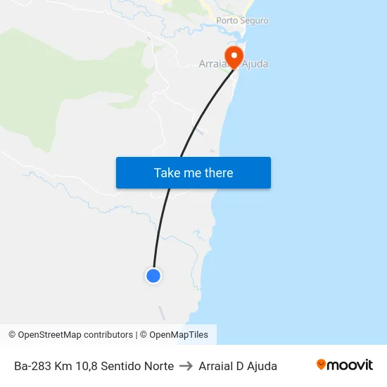 Ba-283 Km 10,8 Sentido Norte to Arraial D Ajuda map