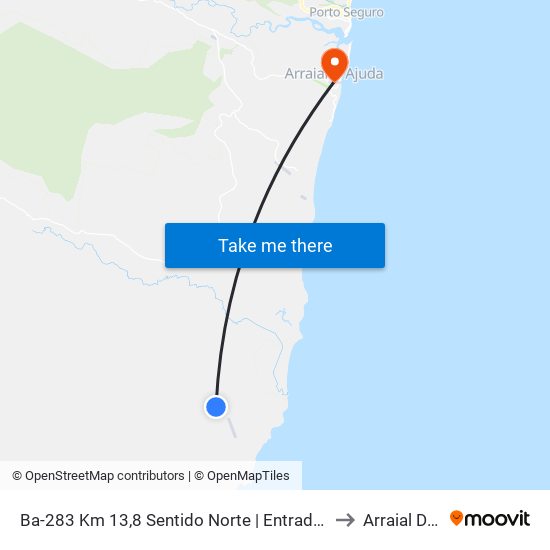 Ba-283 Km 13,8 Sentido Norte | Entrada Praia Do Espelho to Arraial D Ajuda map