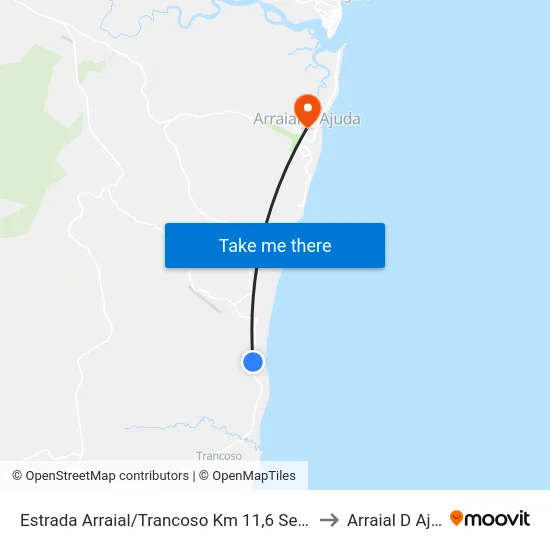 Estrada Arraial/Trancoso Km 11,6 Sentido Sul to Arraial D Ajuda map