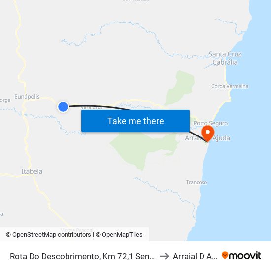 Rota Do Descobrimento, Km 72,1 Sentido Leste to Arraial D Ajuda map