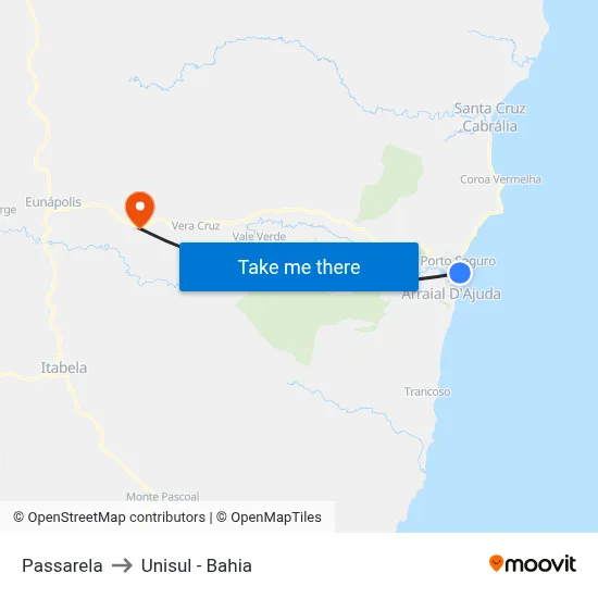 Passarela to Unisul - Bahia map