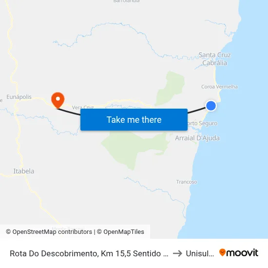 Rota Do Descobrimento, Km 15,5 Sentido Norte | Churrascaria Paulo Tchê to Unisul - Bahia map