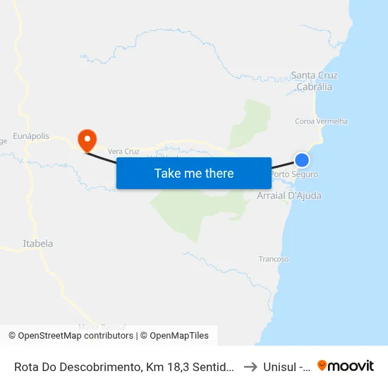 Rota Do Descobrimento, Km 18,3 Sentido Sul | Praia Do Mundaí to Unisul - Bahia map