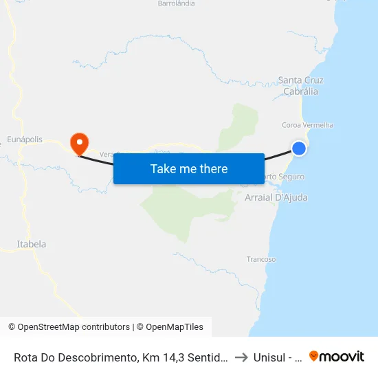 Rota Do Descobrimento, Km 14,3 Sentido Sul | Barramares to Unisul - Bahia map