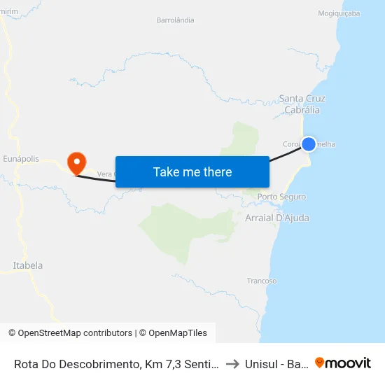 Rota Do Descobrimento, Km 7,3 Sentido Sul to Unisul - Bahia map