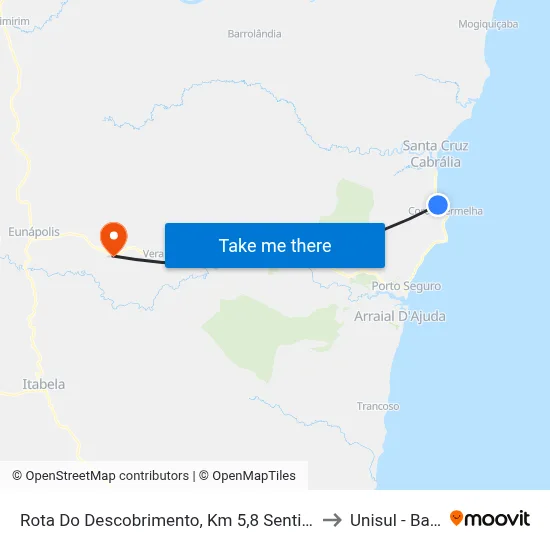 Rota Do Descobrimento, Km 5,8 Sentido Sul to Unisul - Bahia map