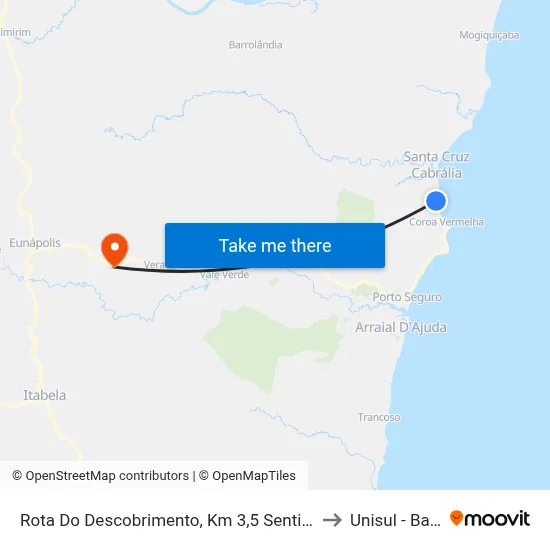 Rota Do Descobrimento, Km 3,5 Sentido Sul to Unisul - Bahia map