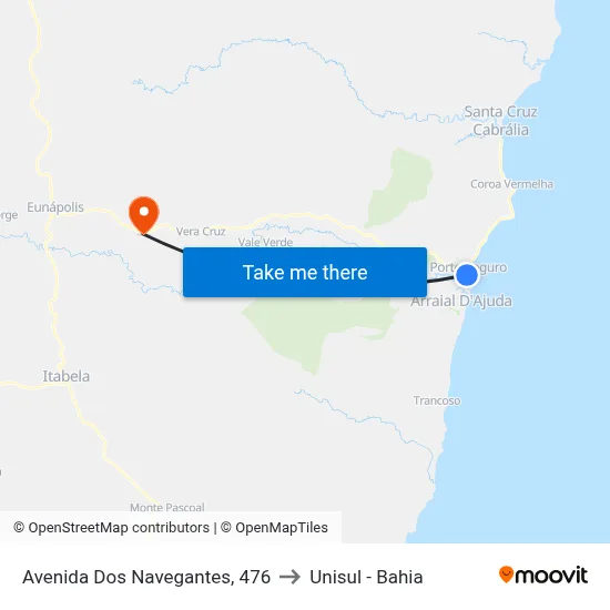 Avenida Dos Navegantes, 476 to Unisul - Bahia map