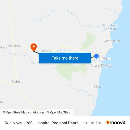 Rua Nove, 1280 | Hospital Regional Deputado Luís Eduardo Magalhães to Unisul - Bahia map