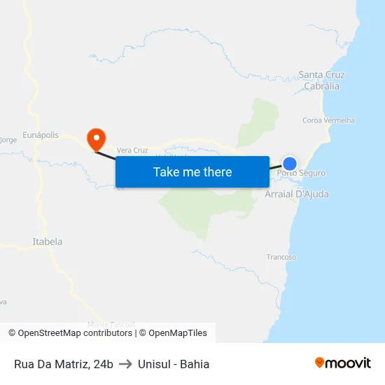 Rua Da Matriz, 24b to Unisul - Bahia map