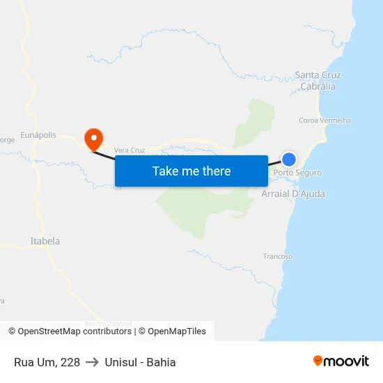 Rua Um, 228 to Unisul - Bahia map