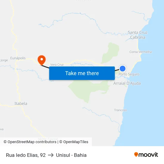 Rua Iedo Elias, 92 to Unisul - Bahia map