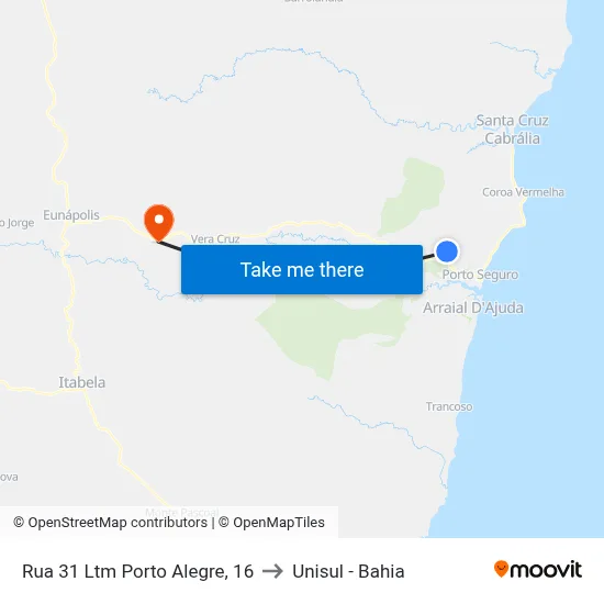 Rua 31 Ltm Porto Alegre, 16 to Unisul - Bahia map